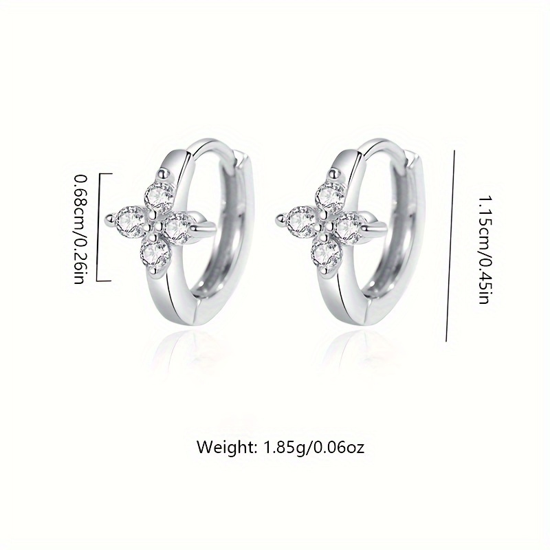 925 Sterling Silver Four Leaf Clover Earrings